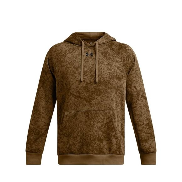 Men's Under Armour Rival Fleece Tech Camo Hoodie-Small-Coyote - Picture 4 of 7